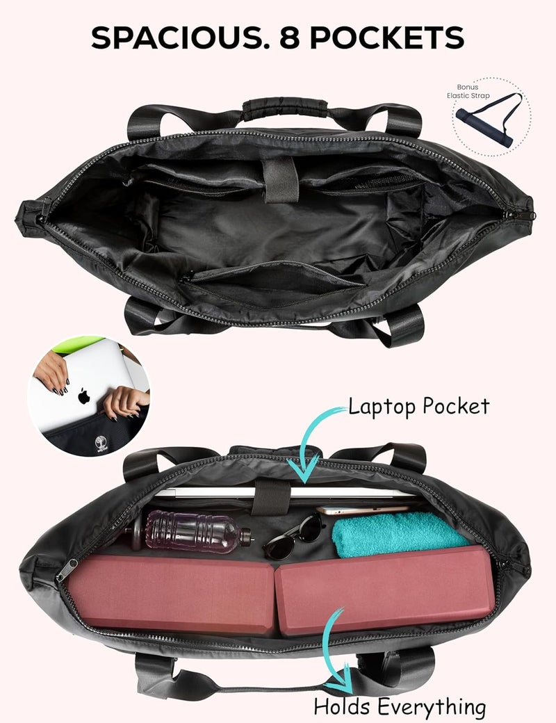WARRIOR2 Store Yoga Mat Carrier - Expandable, Built-In Mat Straps, Water & Shock Resistant Laptop Pocket. Yoga Travel Bag with Luggage Sleeve, Gym Bags For Men & Women, Large Tote - Image 4
